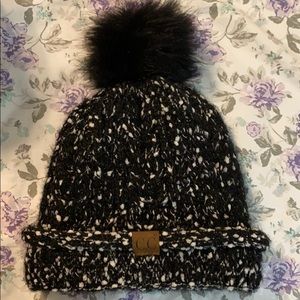 C.C Fleece-Lined Pom-Pom Beanie